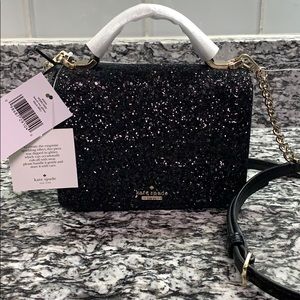Kate Spade Laurel Way Black Glitter Maisie NWT